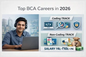 Career options after BCA in India 2026 showing coding and non-coding roles with salary scope