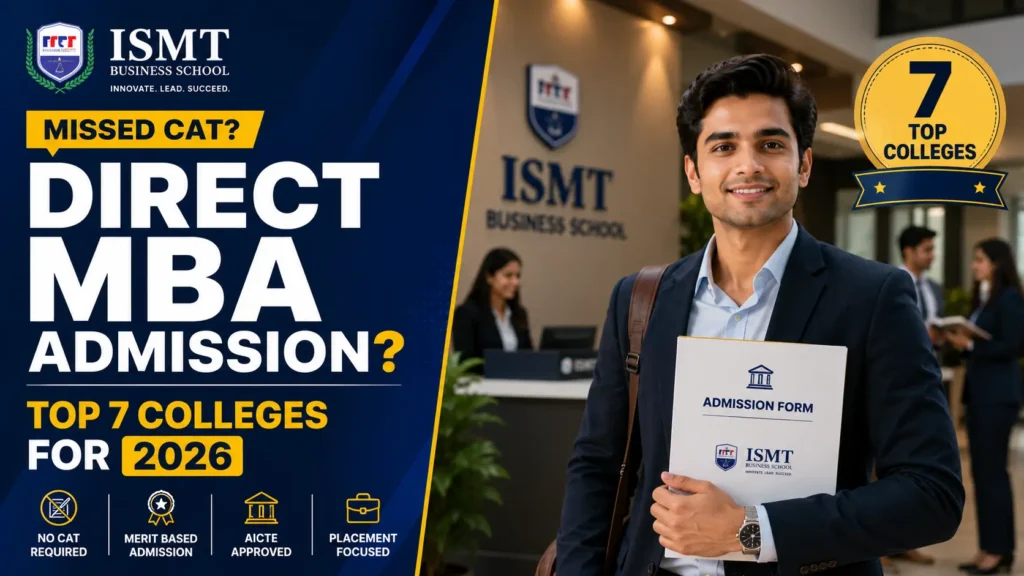 Direct admission in MBA 2026 showing top MBA colleges offering admission without CAT or entrance exam in Mumbai